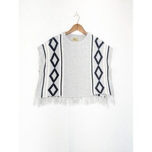 Roebuck & Co Pull Over‎ Fringe Trim Poncho Sweater Girls Size M(10/12)